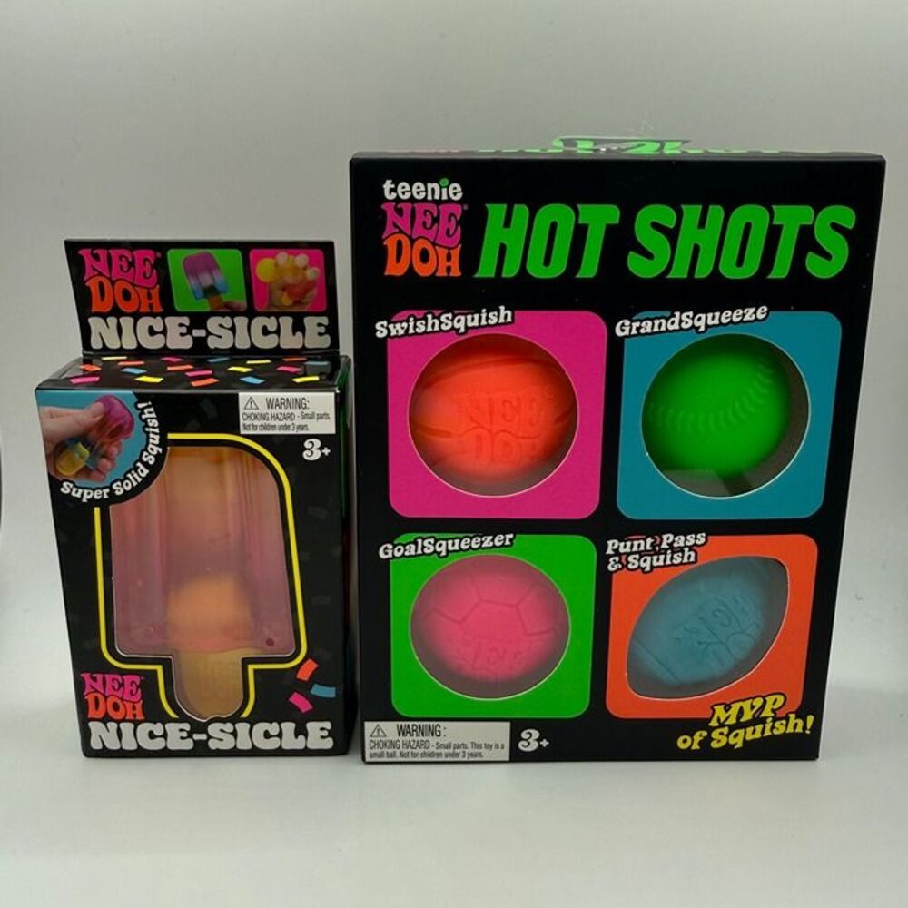 Schylling - NeeDoh Bundle: 1 Nice-Sicle & 1 Hot Shots *Viral* Sensory Toys